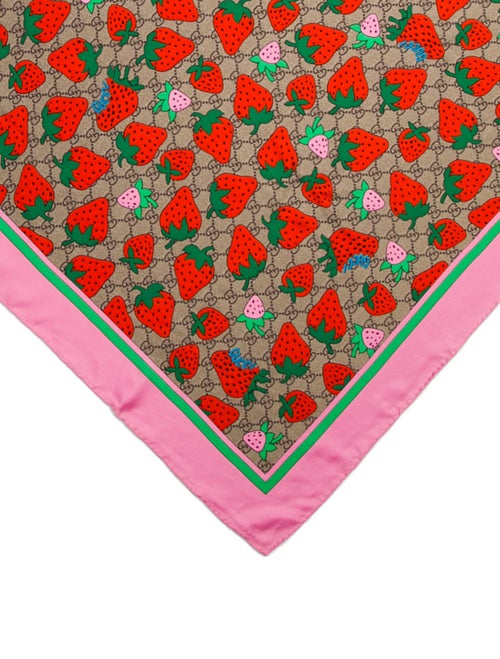 Gucci Tasty Strawberry Silk Scarf
