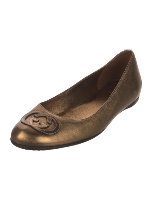 Gucci Interlocking G Logo Leather Ballet Flats