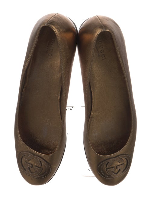 Gucci Interlocking G Logo Leather Ballet Flats