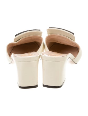 Gucci Leather Crystal Embellishments Mules