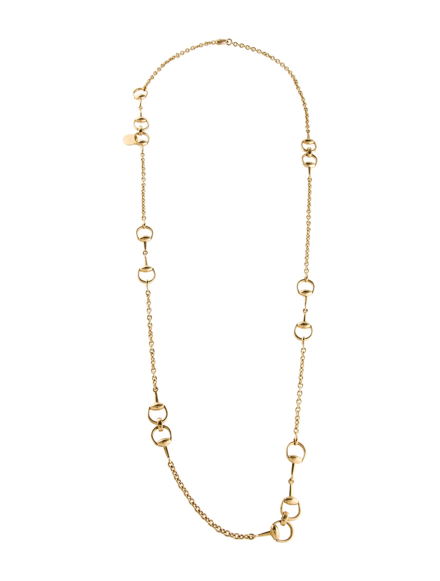 Gucci 18K Horsebit Long Station Necklace