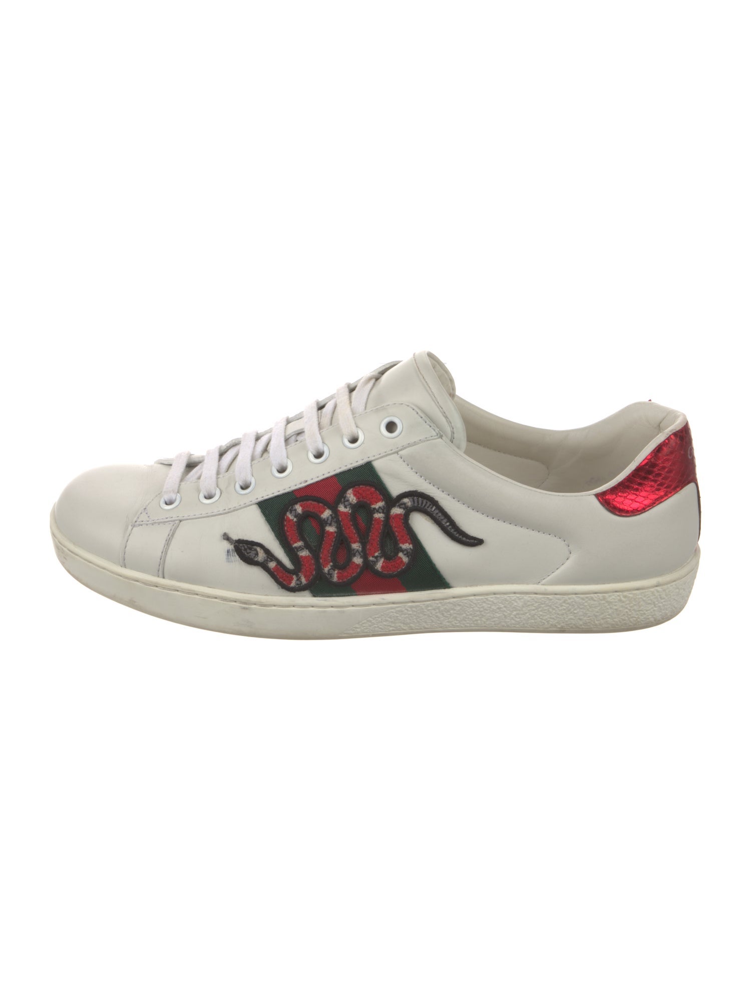 Gucci Web Accent Leather Sneakers