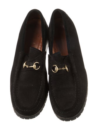 Gucci Horsebit Accent Suede Loafers