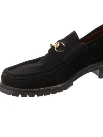 Gucci Horsebit Accent Suede Loafers