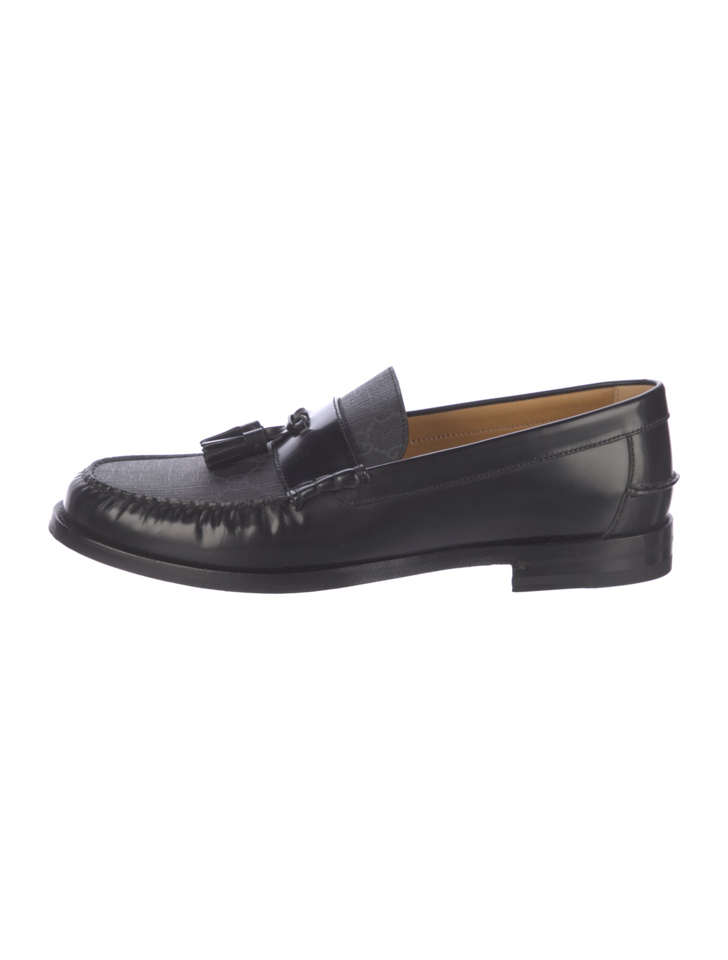 Gucci Leather Tassel Accents Loafers