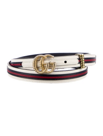 Gucci Double G Logo Leather Belt