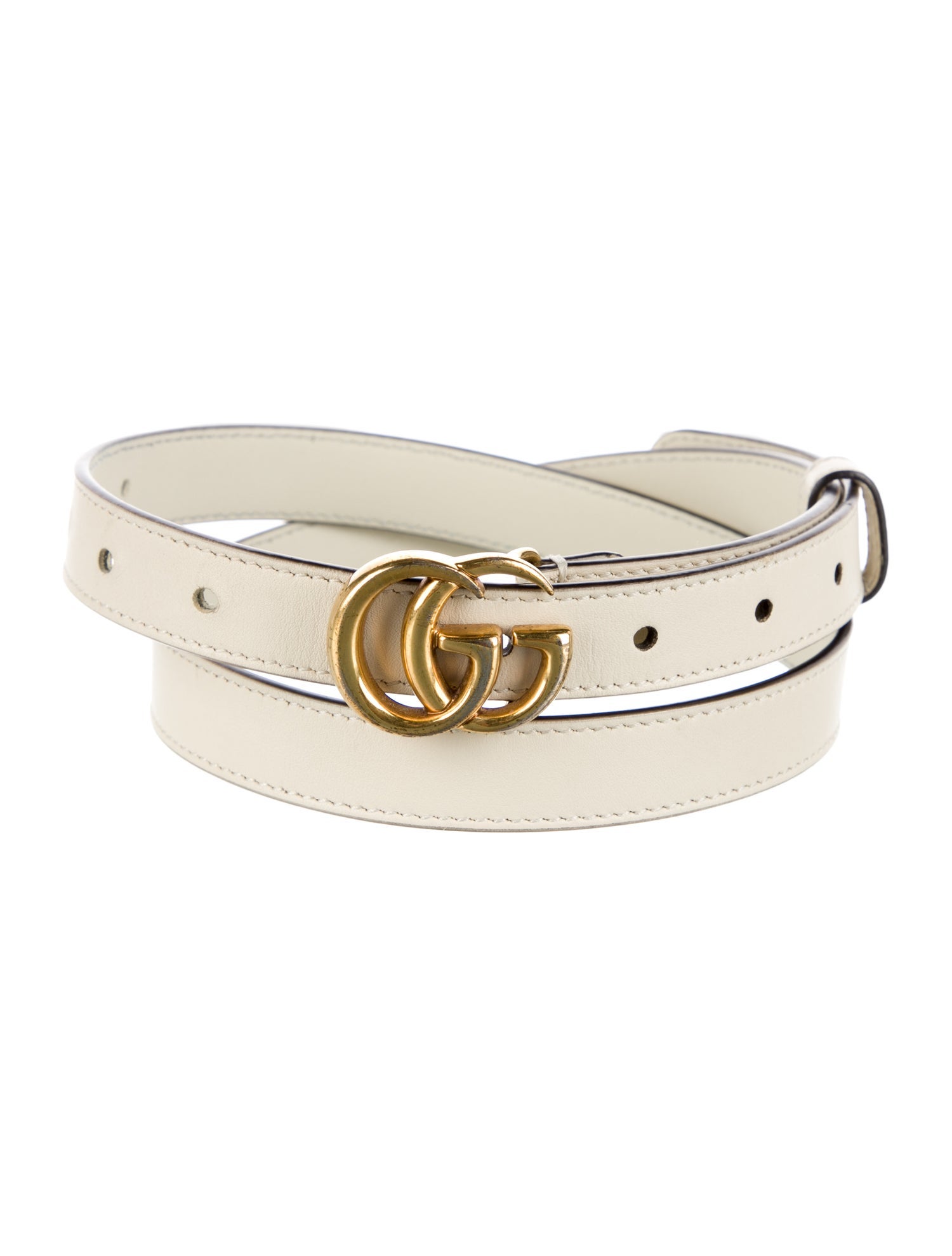 Gucci Double G Logo Skinny Belt