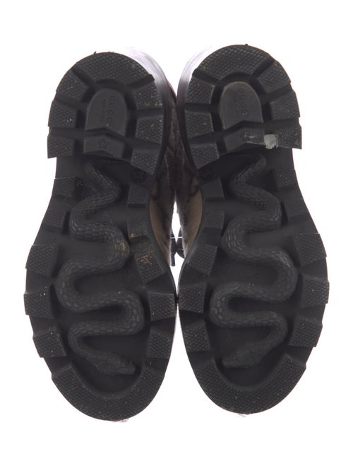 Gucci Intrecciato Weave Wool Lace-Up Boots