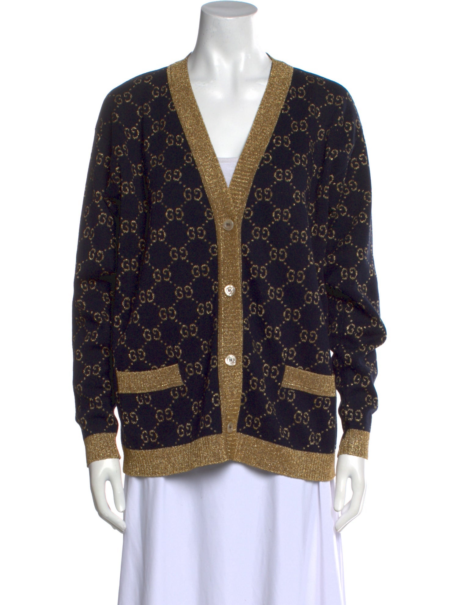 Gucci Printed V-Neck Sweater