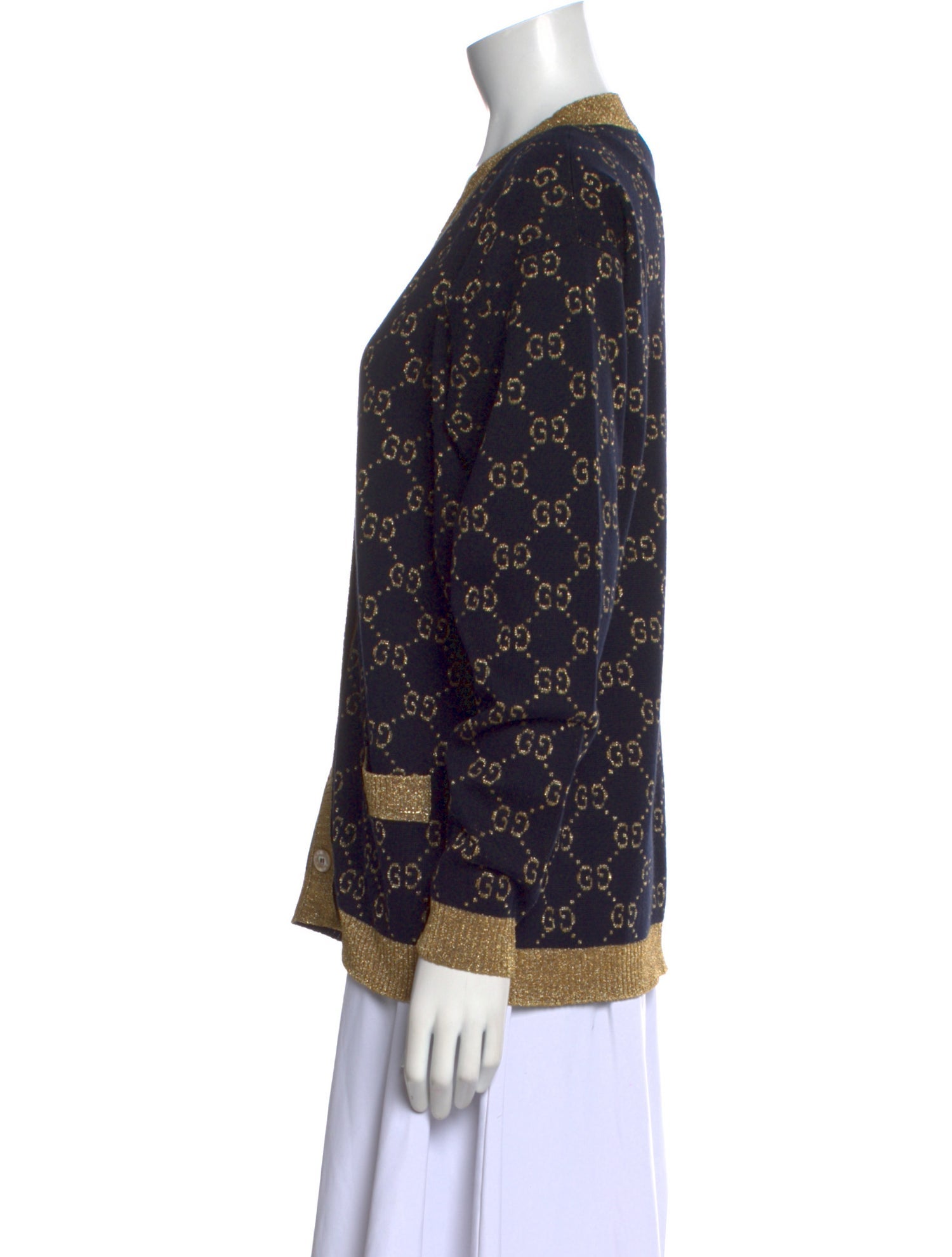 Gucci Printed V-Neck Sweater