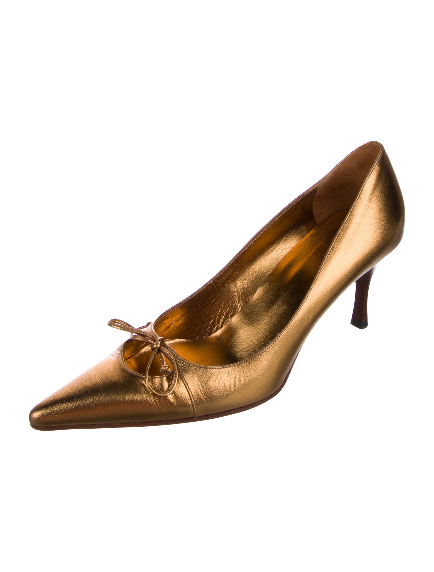 Gucci Leather Bow Accents Pumps