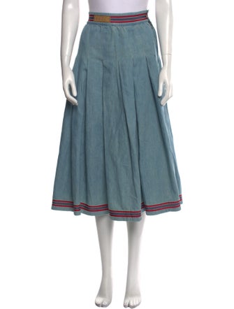 Gucci Grosgrain Trim Midi Length Skirt