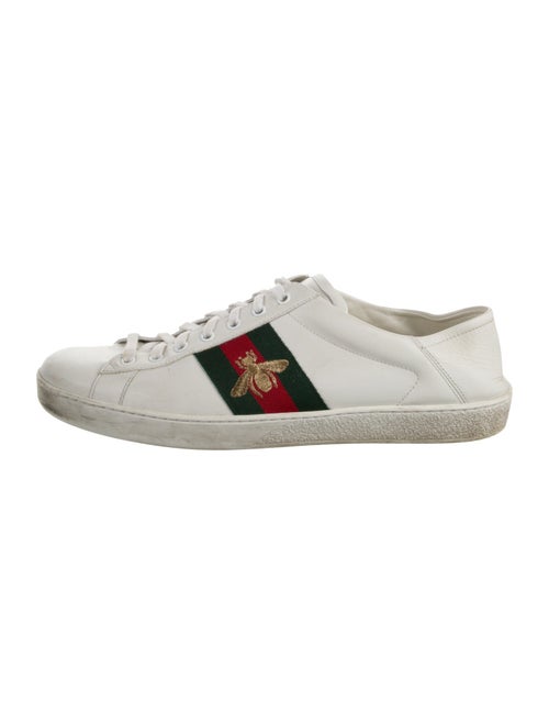Gucci Web Accent Leather Sneakers