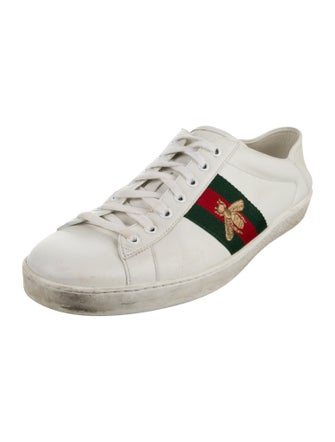 Gucci Web Accent Leather Sneakers