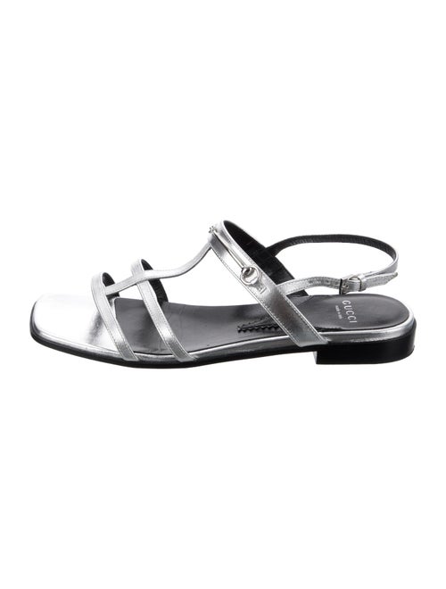 Gucci Horsebit Accent Leather T-Strap Sandals