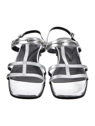 Gucci Horsebit Accent Leather T-Strap Sandals