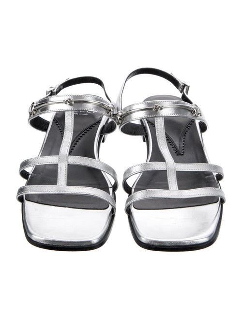 Gucci Horsebit Accent Leather T-Strap Sandals