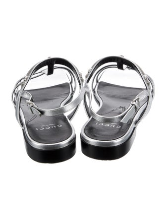 Gucci Horsebit Accent Leather T-Strap Sandals