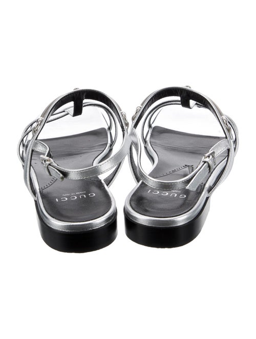 Gucci Horsebit Accent Leather T-Strap Sandals