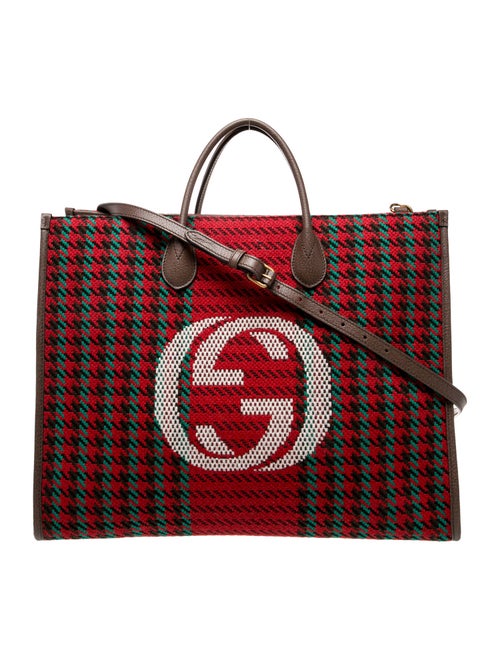 Gucci Interlocking G GG Houndstooth Oversize