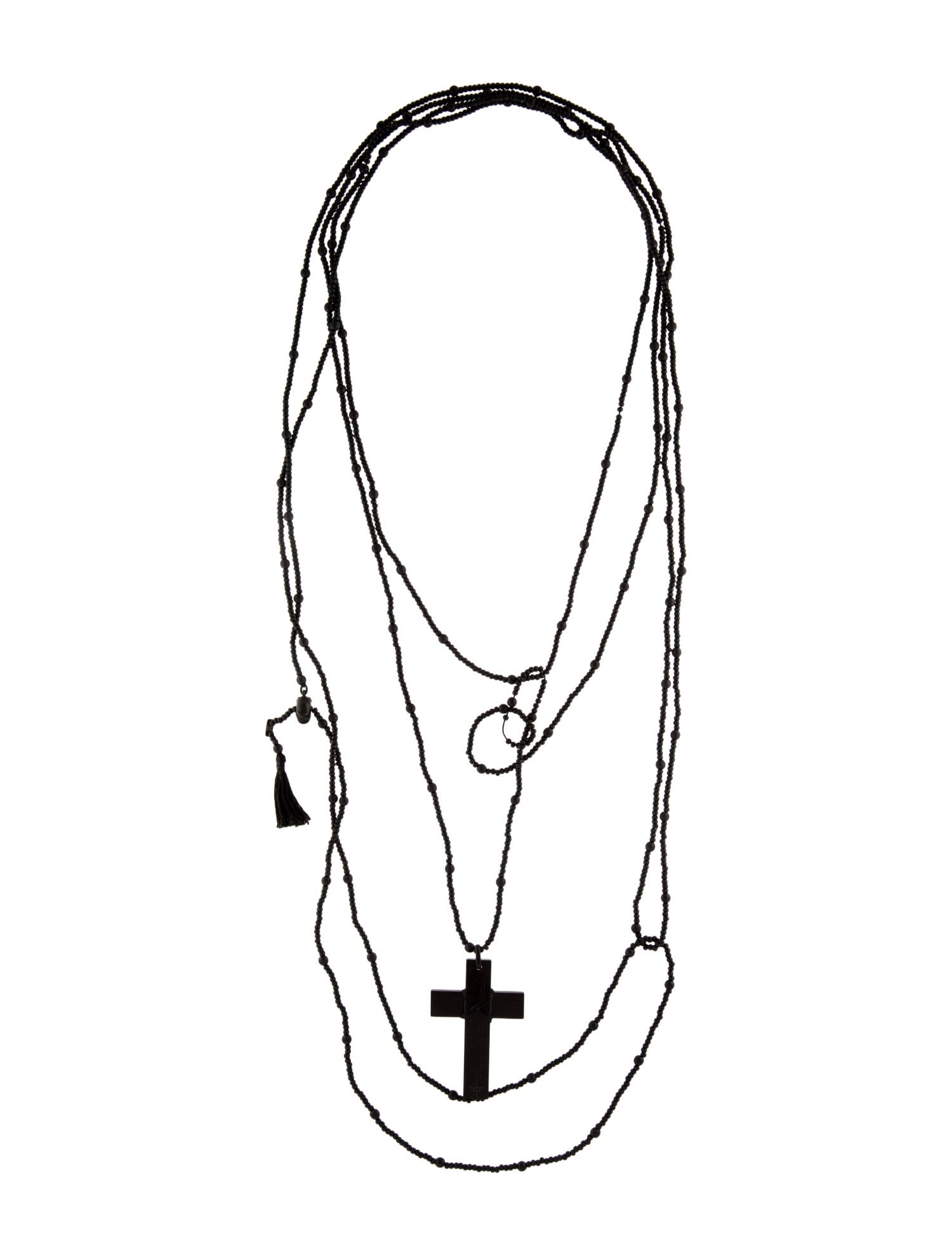 Gucci Vintage Wood Cross Pendant Necklace