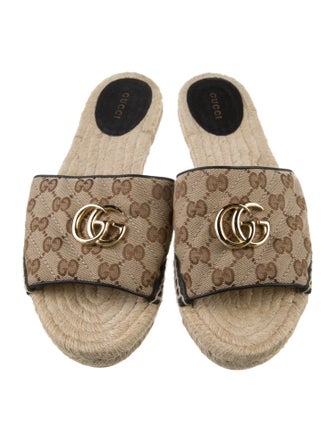 Gucci Quilted Pattern Canvas Espadrilles