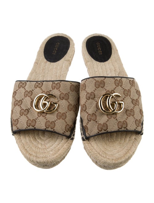 Gucci Quilted Pattern Canvas Espadrilles