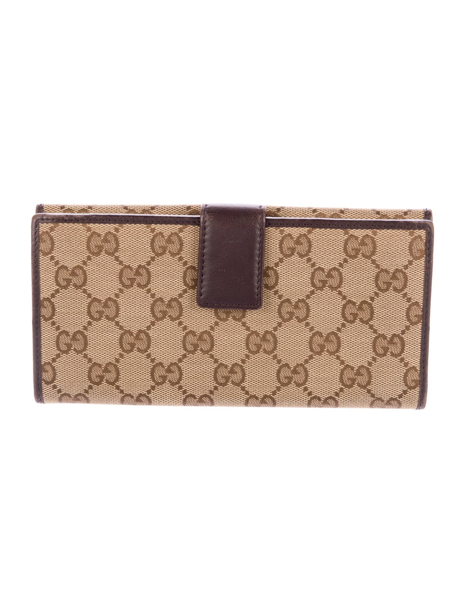 Gucci GG Canvas Leather Continental Wallet GG Canvas Continental Wallet