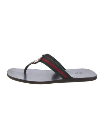 Gucci Web Accent T-Strap Sandals