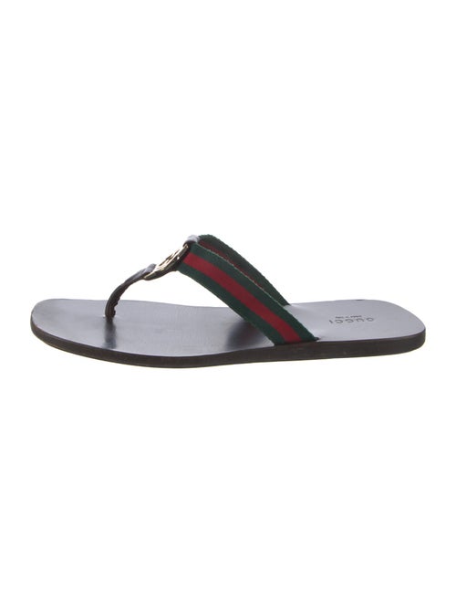 Gucci Web Accent T-Strap Sandals