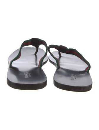 Gucci Web Accent T-Strap Sandals