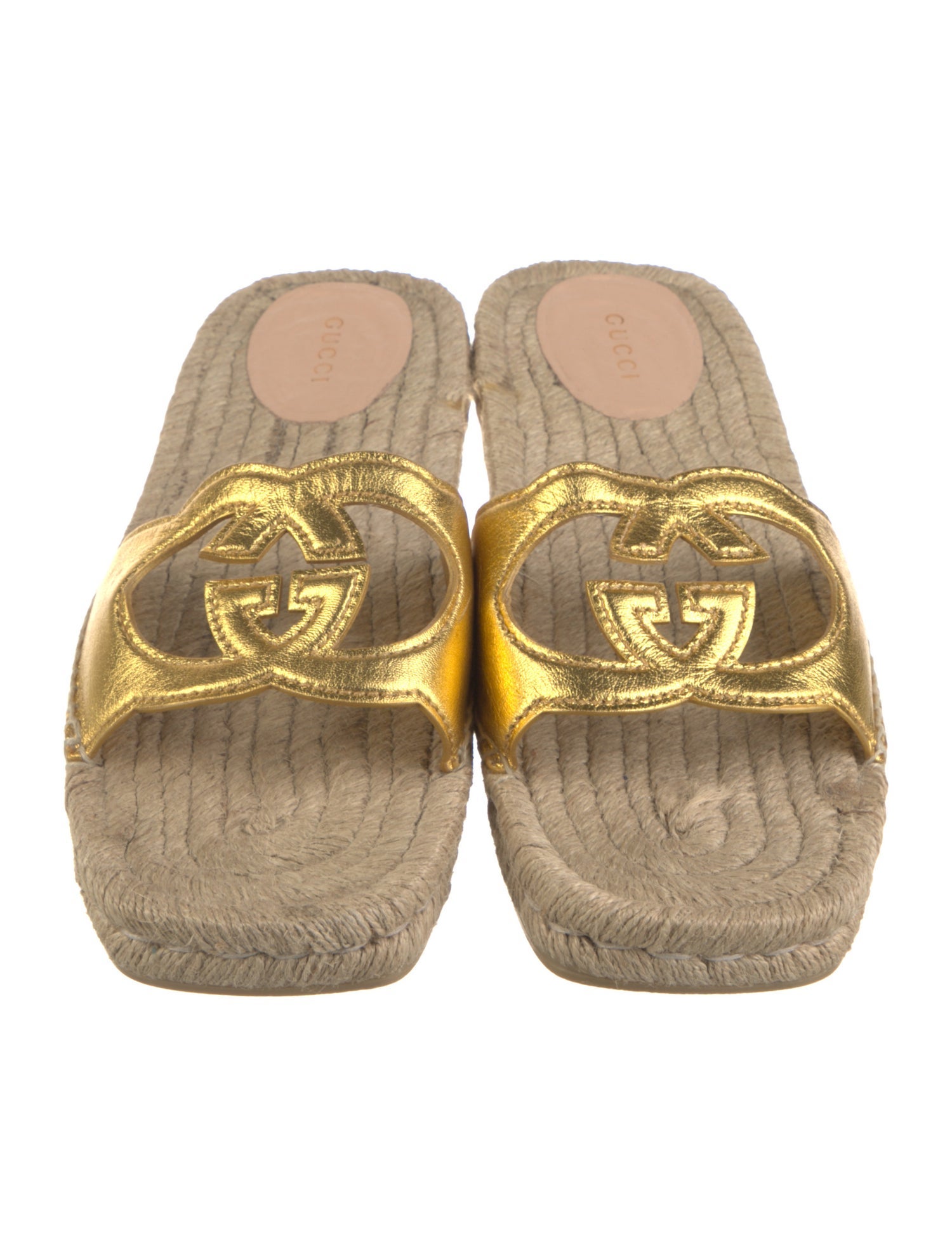 Gucci Interlocking G Logo Leather Espadrilles