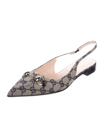 Gucci GG Canvas Canvas Slingback Flats