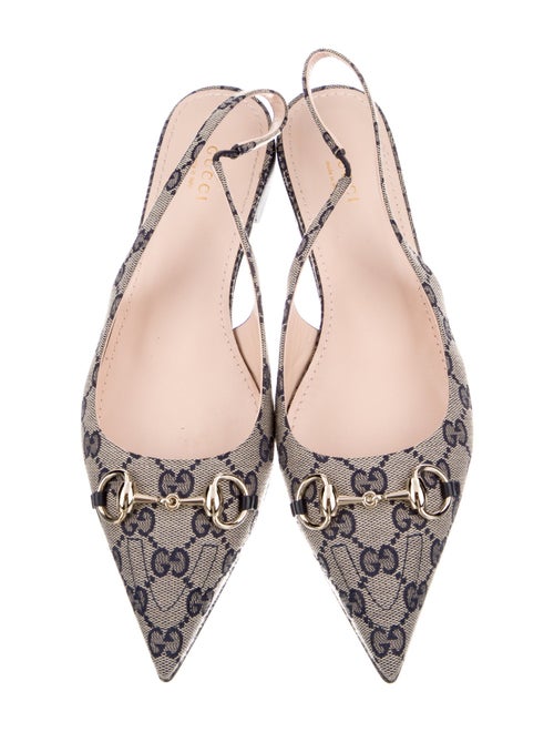 Gucci GG Canvas Canvas Slingback Flats