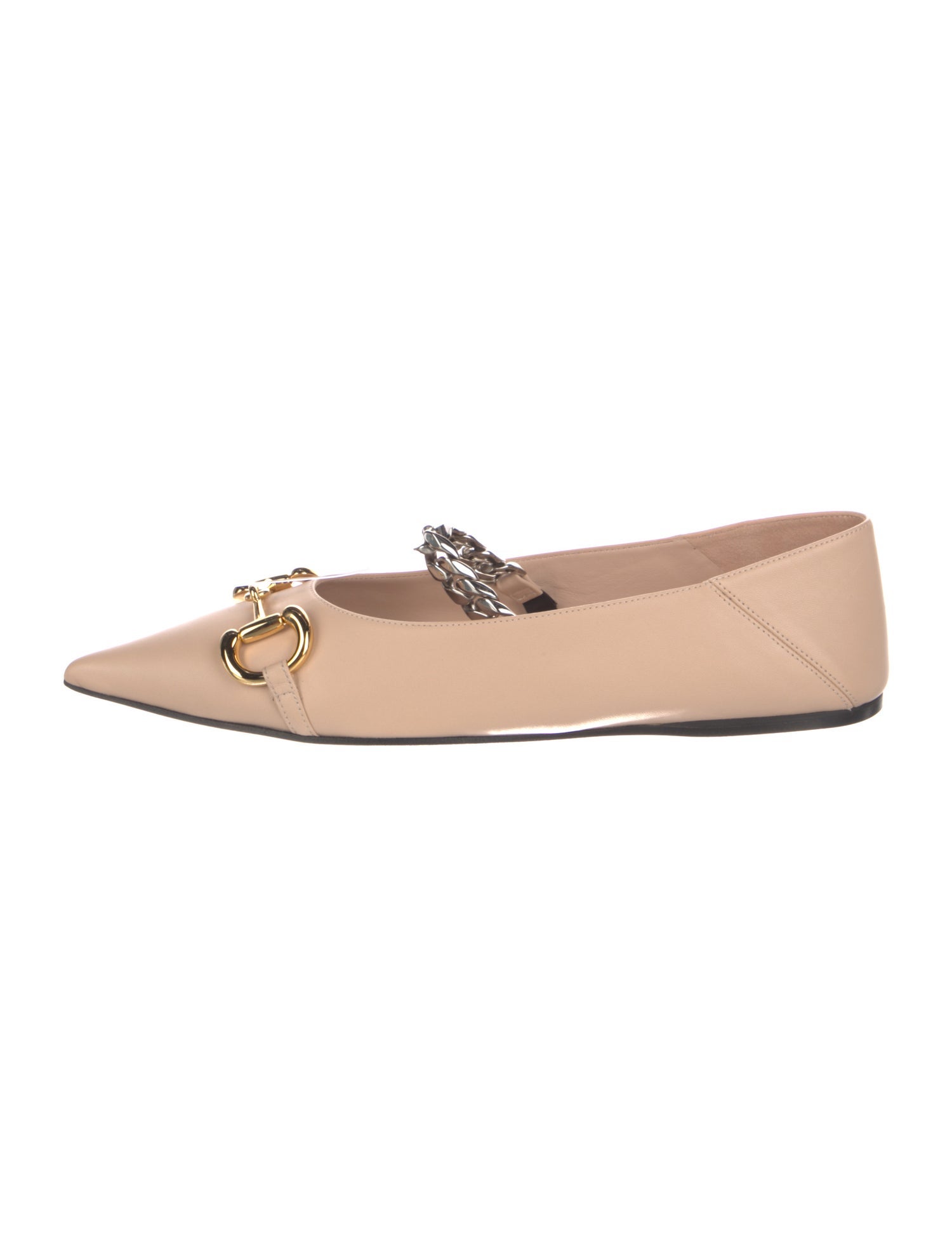 Gucci Horsebit Accent Leather Mary Jane Flats