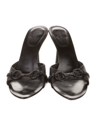 Gucci Horsebit Accent Leather Slides