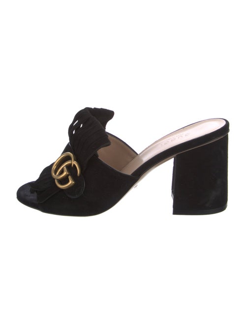 Gucci Double G Logo Suede Slides