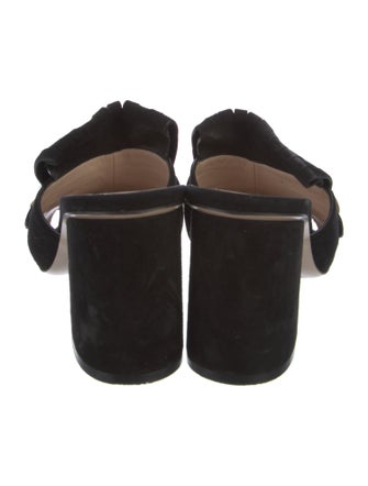 Gucci Double G Logo Suede Slides