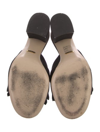 Gucci Double G Logo Suede Slides