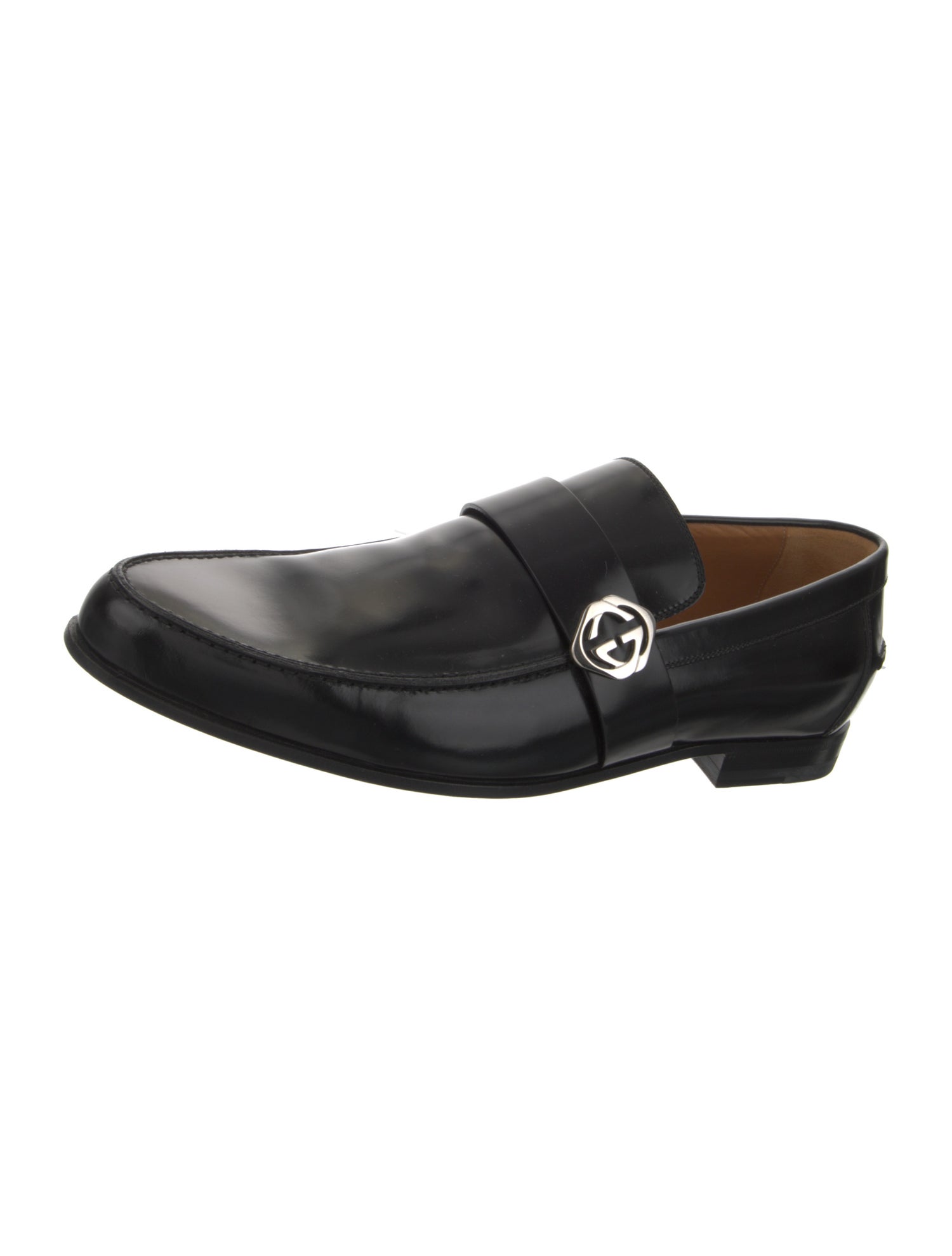 Gucci Interlocking G Logo Leather Dress Loafers
