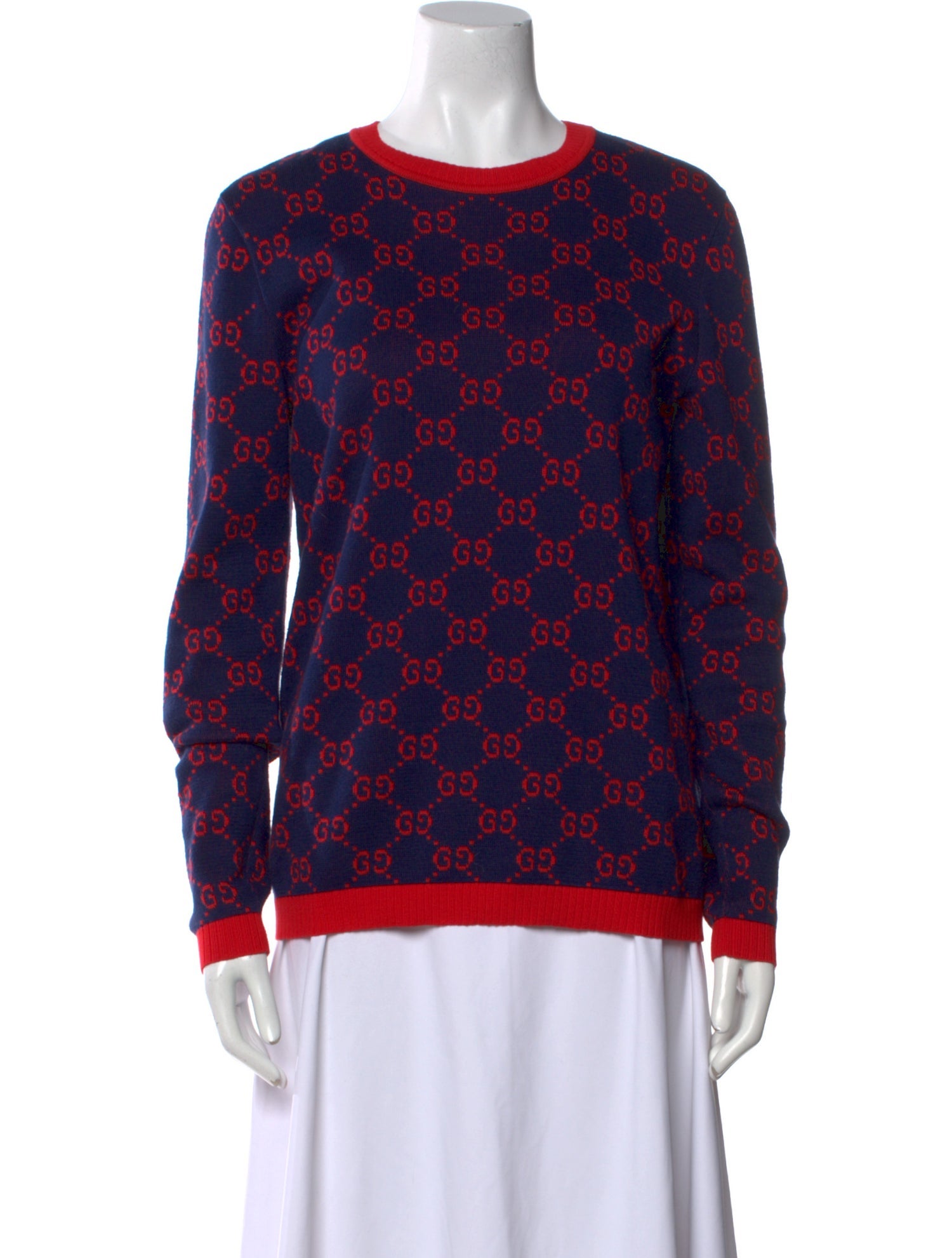 Gucci Printed Crew Neck Sweater