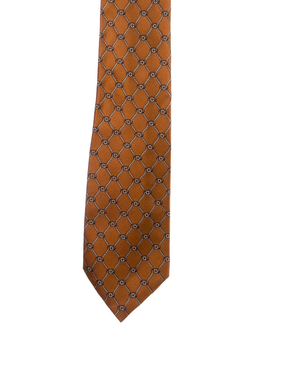 Gucci Orange Pattern Print Tie