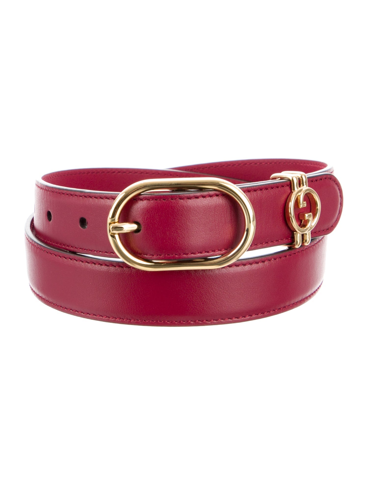 Gucci Double G Logo Skinny Belt