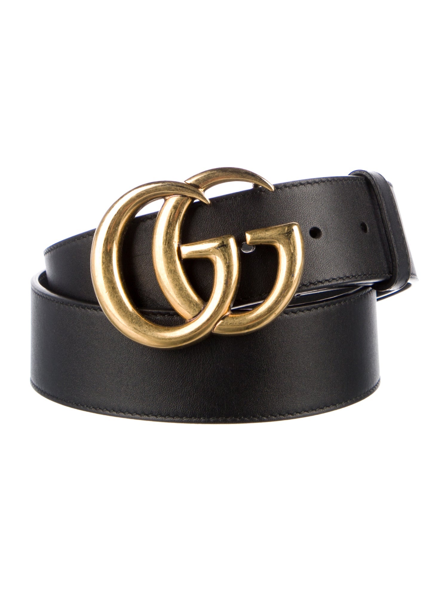 Gucci Double G Logo Leather Belt