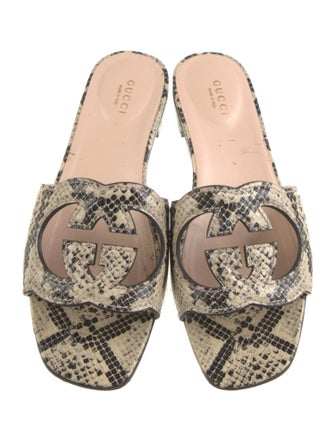 Gucci Interlocking G Logo Leather Slides