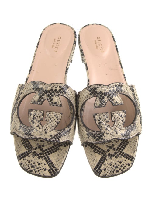 Gucci Interlocking G Logo Leather Slides