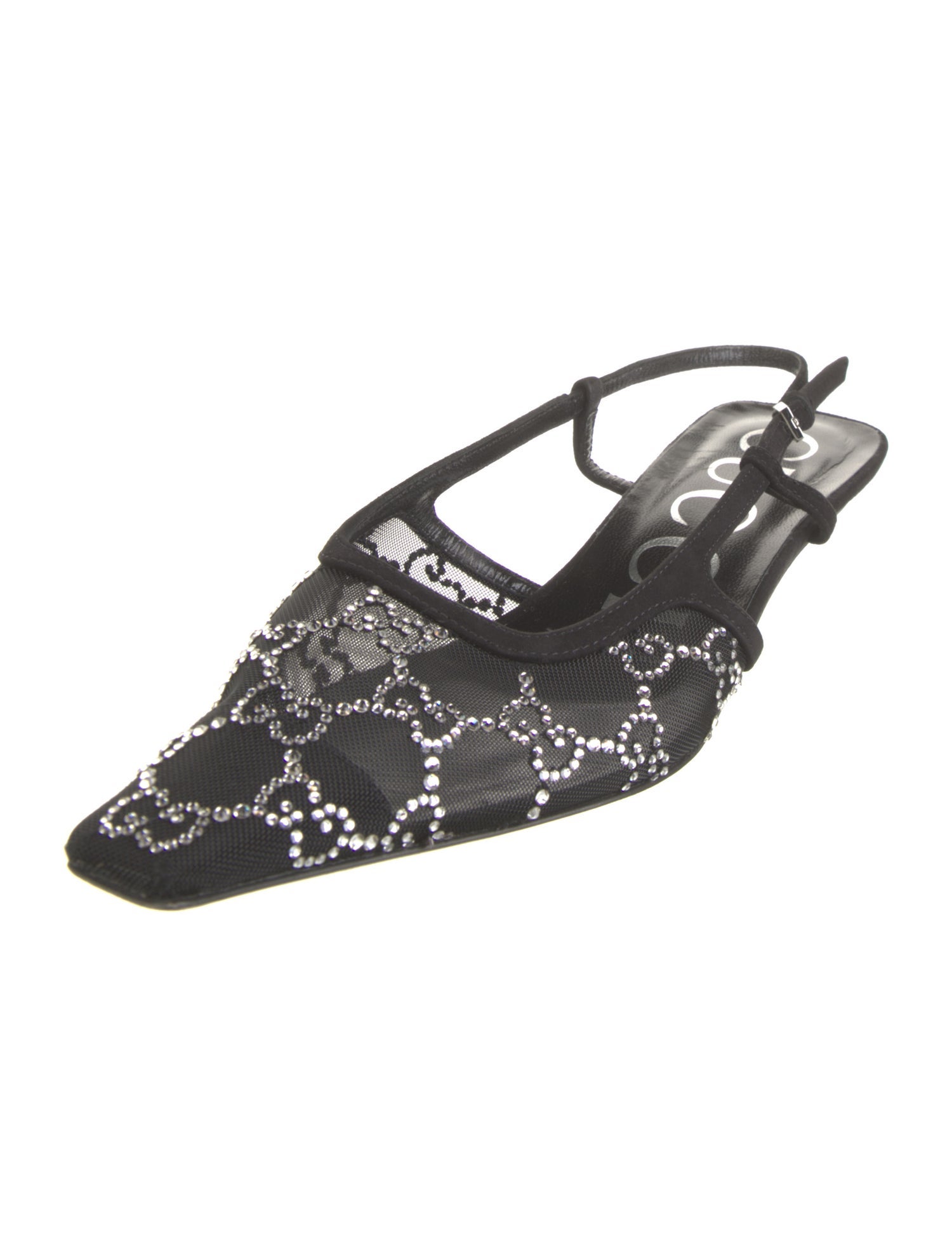 Gucci GG Logo Mesh Slingback Pumps