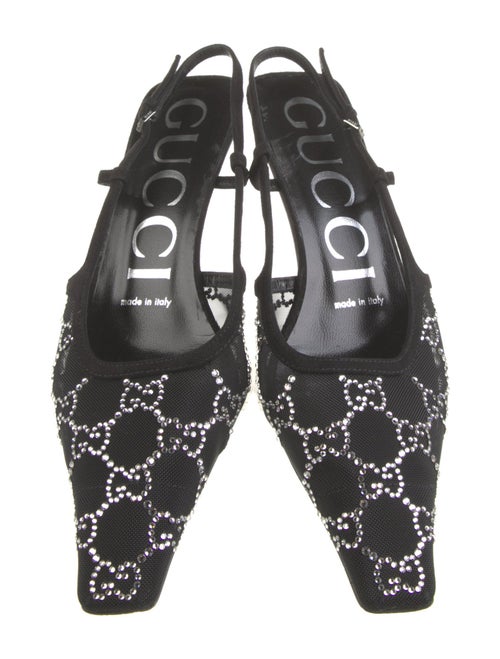 Gucci GG Logo Mesh Slingback Pumps