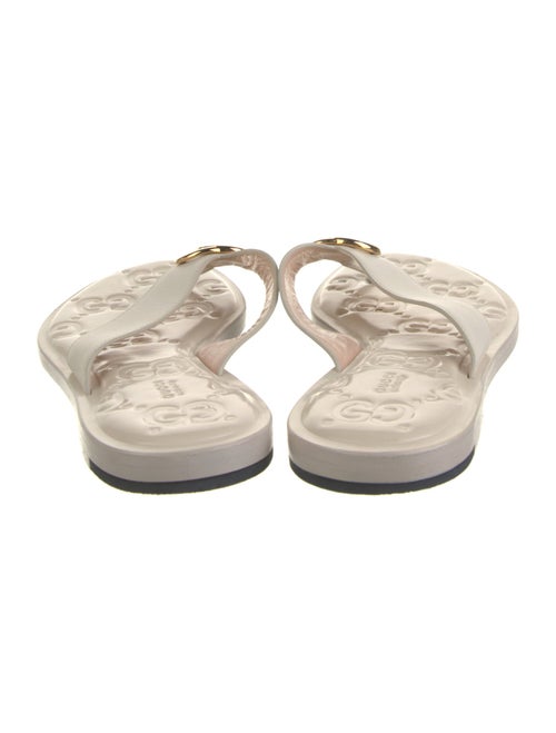 Gucci Double G Logo Leather Flip Flops