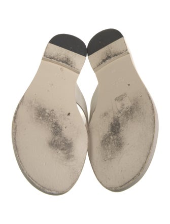Gucci Double G Logo Leather Flip Flops